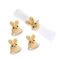 thumbnail image 1 of Easter Yellow Knitted Bunny Rabbit Napkin Rings, Set of 4, 1 of 4