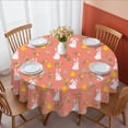 thumbnail image 1 of Easter and Eggs Coral Pattern Round Tablecloth 60", Wrinkle-Resistant Wipeable Cover for Kitchen, Dining, Picnic & Patio, 1 of 6