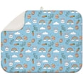 thumbnail image 1 of Easter and Rainbows Blue Pattern Dish Drying Mat 1 Pack, Ultra Absorbent Microfiber 18"x24", Anti-Slip Drain Mat for Kitchen, 1 of 4