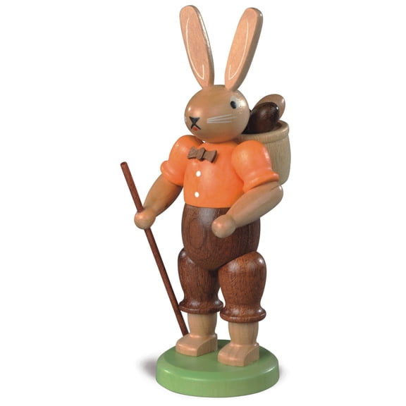 Easter bunny, male, height 11 cm / 4 inch, coloured, original Erzgebirge by Mller Seiffen