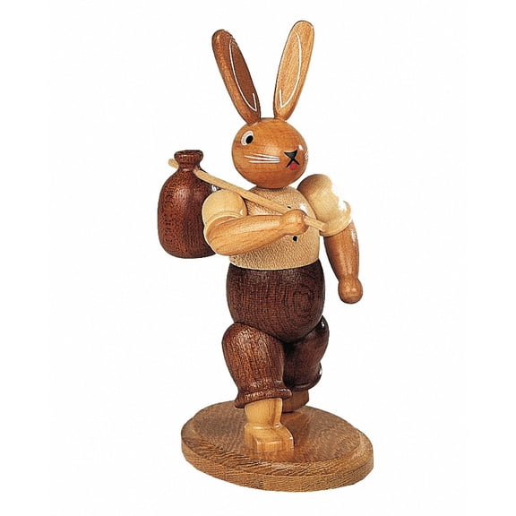 Easter bunny, male, hiker, height 11 cm / 4 inch, original Erzgebirge by Mller Seiffen