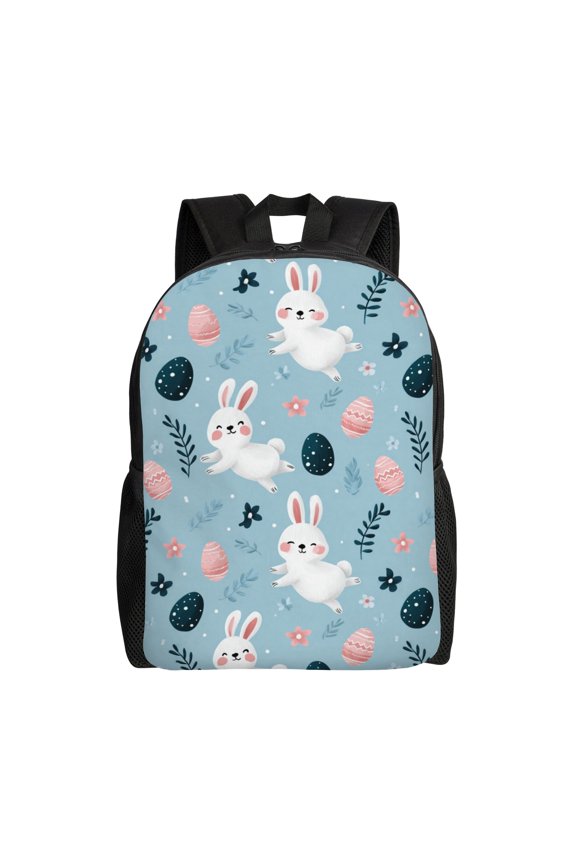 Easter bunny pattern Backpack with 15 Inch Laptop Compartment,Water-Resistant Daypack, Large Capacity Backpack with Adjustable Breathable Shoulder Straps for Daily Use Travel Gym