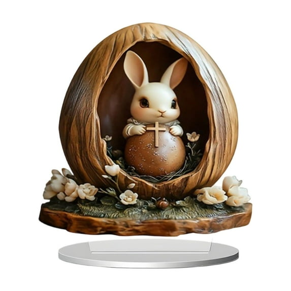 Easter decorations,Easter Bunny Decorative Acrylic Egg Ornament Festive Home Decor Tabletop Decoration For Easter Celebration