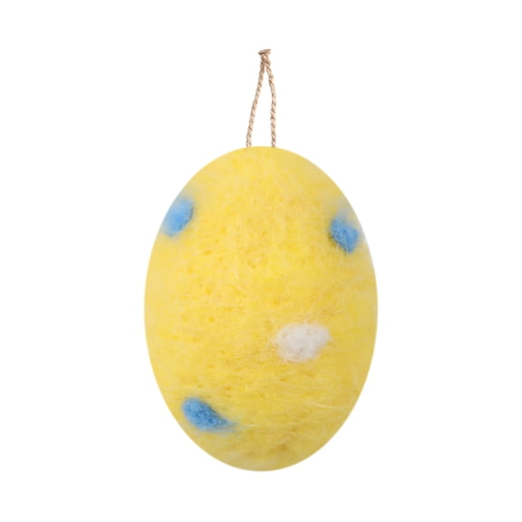 Easter decorations, Felt Egg, 3X2 in, Blue and Yellow Party decorations, Oval Shape, Jute Hanging Loop, Spring Gatherings, Blue Accents, 1 Pc
