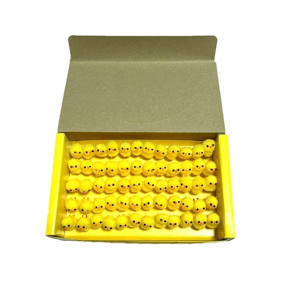 Easter decorations, Yellow Fuzzy Miniature Chicks, 1 in Tall, 60 Pc, Easter decorations for Party, Spring Table Accents, Holiday Displays (167 Chars)