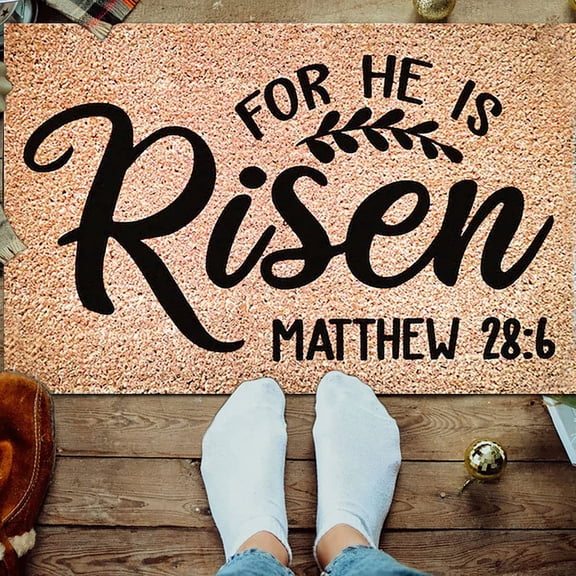 Easter door mat,Easter Buny Welcome Doormat Outdoor Entrance - Happy Colorful Rabbit Synthetic Coir Front Door Mat Non-Slip Backing Spring Doormat for Indoor Outside Home Decor,S