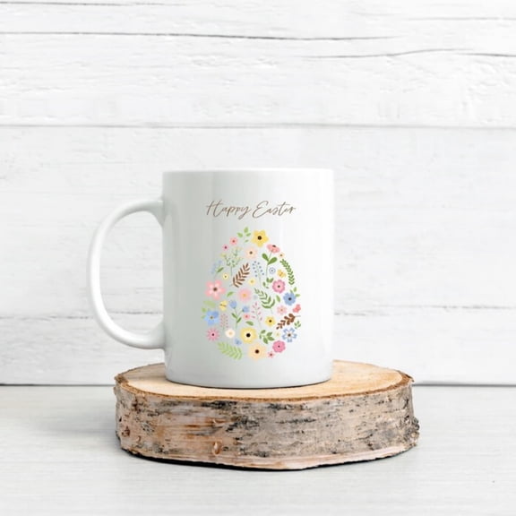 Easter egg mug, Easter gift girriend, coffee mug with flowers, Easter gift her, tea cup, Happy Easter, Easter Dr, Ostern Geschenk.
