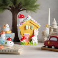thumbnail image 1 of Easter party Decorations Easter Bunny House Resin Ornament, 1 of 7