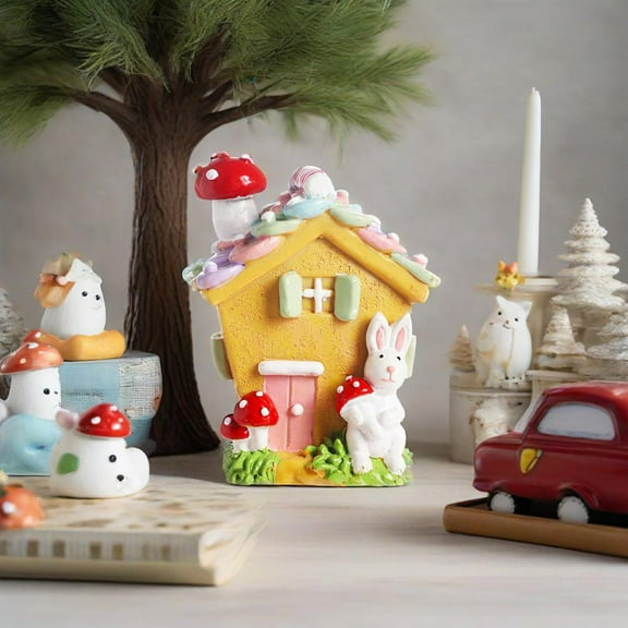 Easter party Decorations Easter Bunny House Resin Ornament