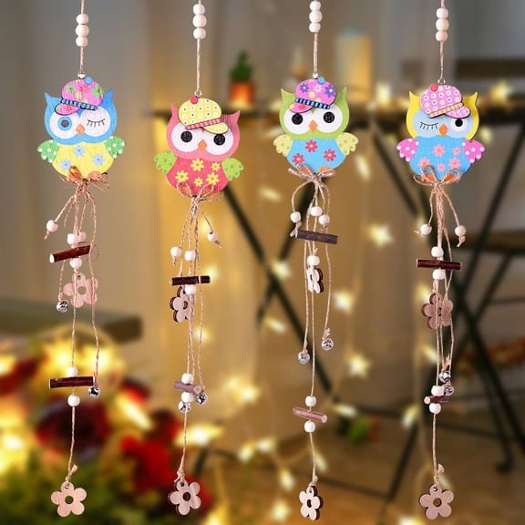 Easter party Decorations Fall Owl Easter Wooden Hanging Ornament Decor Fall Wood Owl Decorative Pendents For Easter Day Party Gift Tag Home Tree Decor Supplies