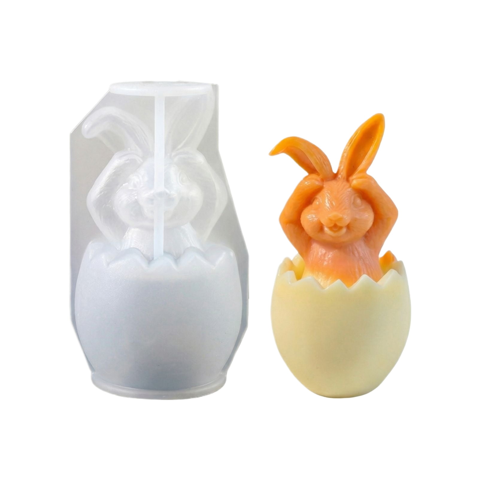 Easter silicone candle mold 5.1in bunny egg candle mold for diy easter decorations and easter decor candle making supplies