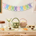 thumbnail image 1 of Easter-themed Bunny Banner Decoration, Solid Color Rabbits Shaped Cardboard Easter Hanging Decor, 1 of 5