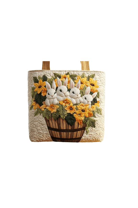 Easter tote bag, canvas tote bag with a rabbit theme, women's travel crossbody bag, tote bag, women's shoulder bag, work tote bag, daily crossbody bag(12x12Inch)