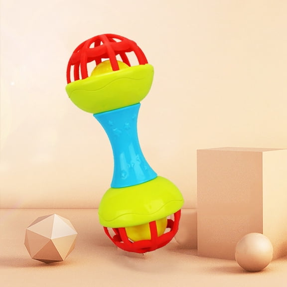 Easter toys！Baby Soft Rattles Shaker Toys, Infant Developmental Hand Shaking Rattle Toys, Educational Teether Dumbbell Toys for Toddler Newborn Birthday Christmas Christmas Gift