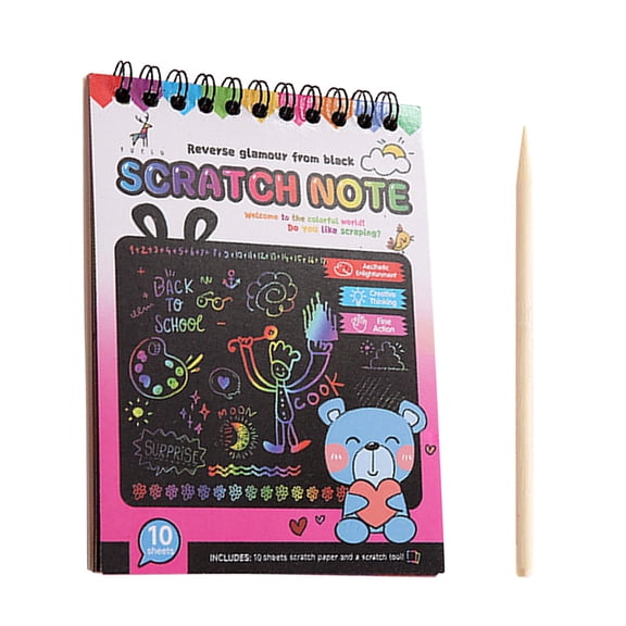 Easter toys!Scratch Paper Art Notes, Magic Scratch Paper Drawing Pad for Kids Black Scratch Off Art Crafts Notes with Wooden Stylus for Girls Boys Toys Game Christmas Stocking Stuffers Birthday Gift