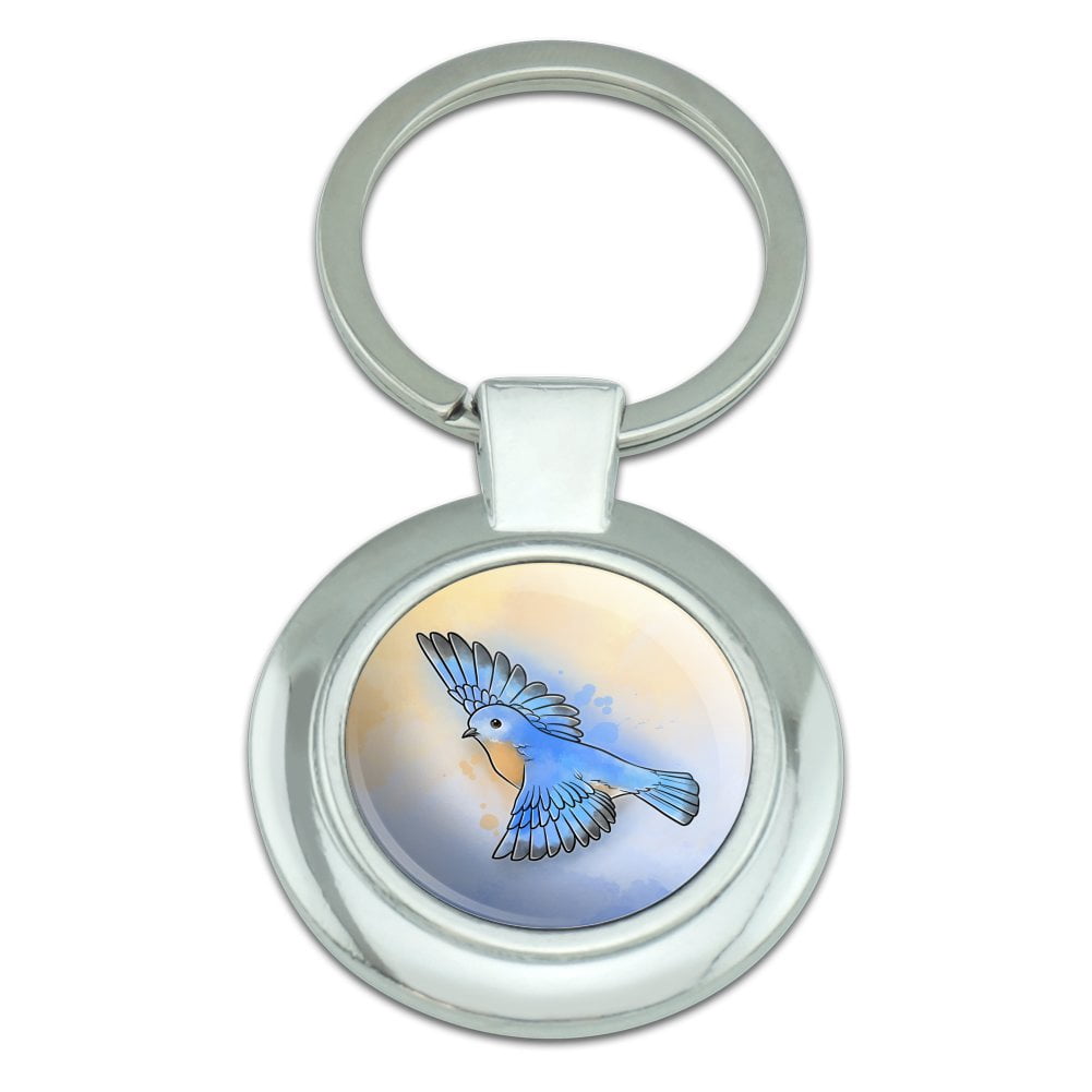 Eastern Bluebird Watercolor Northeastern Bird Keychain Classy Round ...