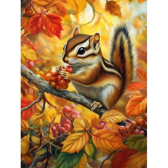 Eastern Chipmunk Preprinted 11CT Cross Stitch Kits for Beginners & Adults - Easy Needlepoint Patterns for Home Decor & Craftings 133