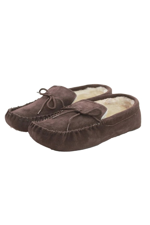 Adult Sheepskin Lined Hard Sole Moccasins
