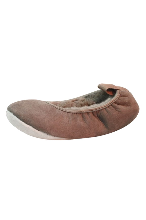Womens Sheepskin Lined Ballerina Slippers