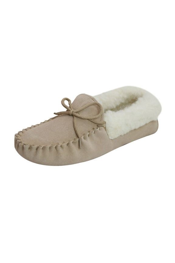 Womens Soft Sole Wool Lined Moccasins