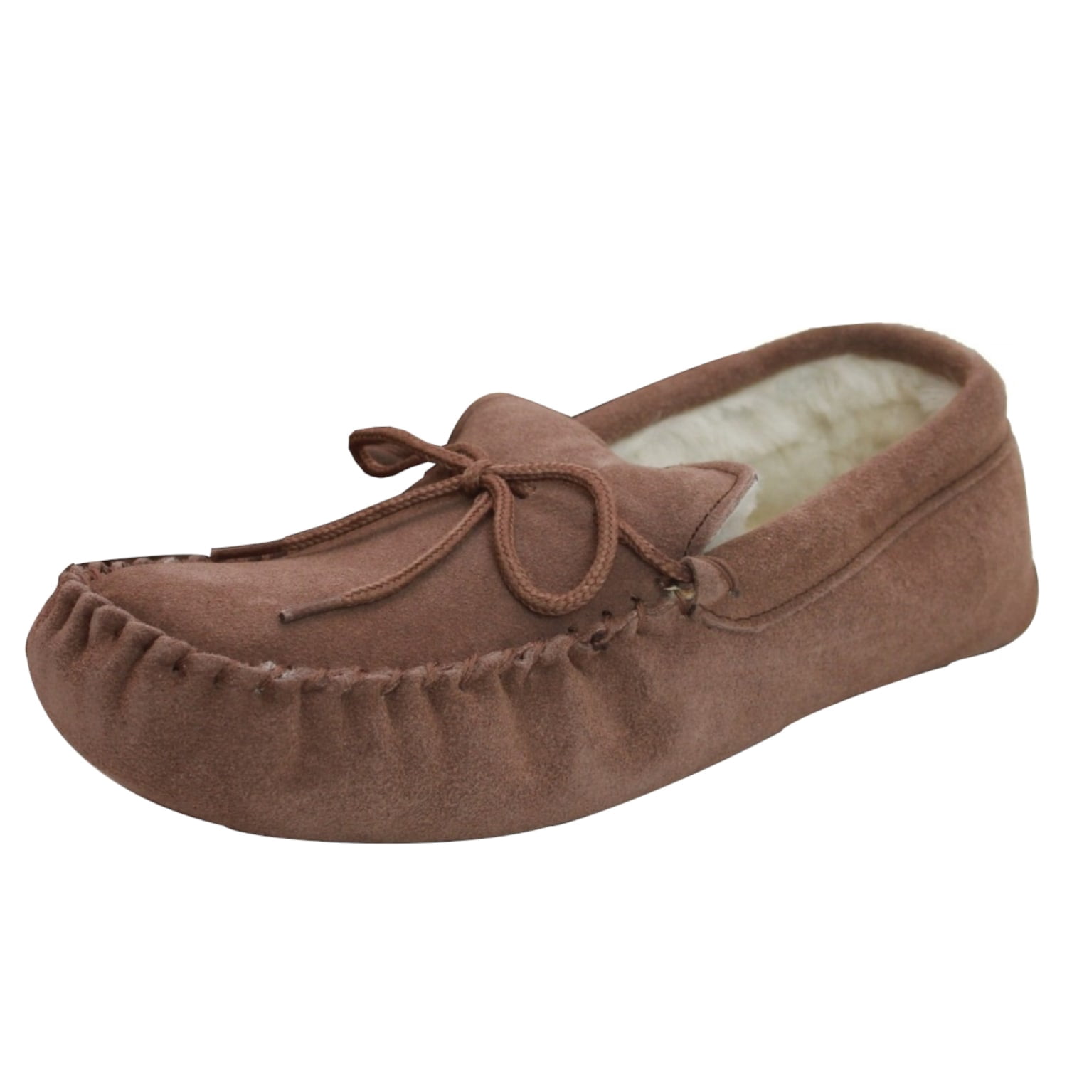 Eastern Counties Leather Women's Soft Sole Wool Lined Moccasin Slippers - Camel, Size 9 US