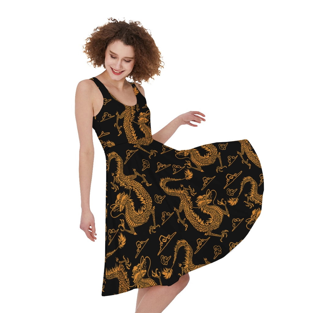 Japanese Dragon And Phoenix Tattoo Print Sleeveless Knee Length Dress, Dragons Fashion Summer Maxi Dress For Women. - Walmart.com Japanese Dragon And Phoenix Tattoo Print Sleeveless Knee Length Dress, Dragons Fashion Summer Maxi Dress For Women. - Walmart.com