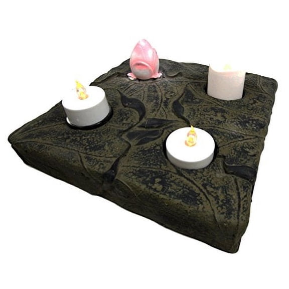 Eastern Enlightenment Meditation Of Buddha Lotus Flower Blossom Tea Light Candleholder Figurine
