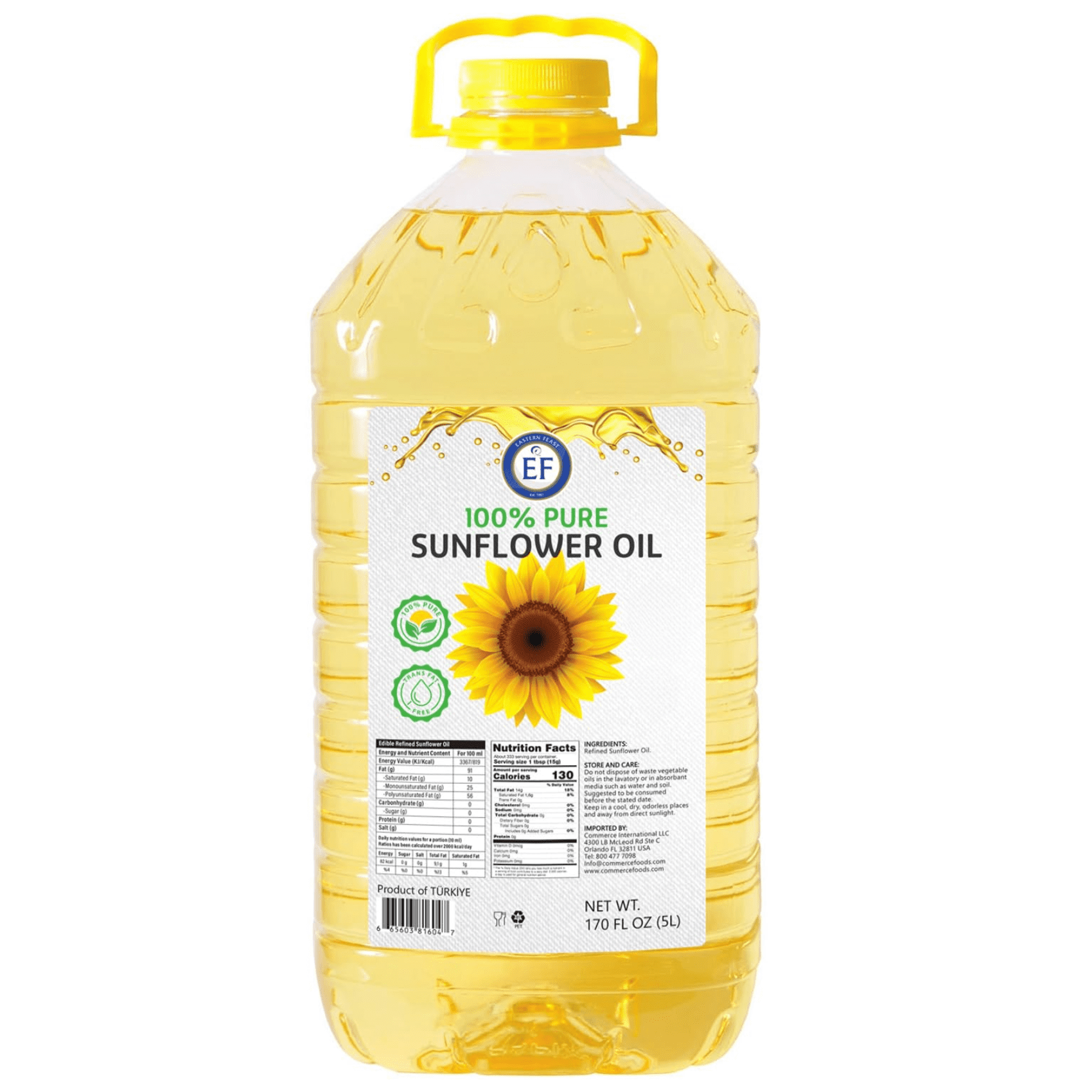 Eastern Feast - 100% Pure Sunflower Oil, (5 L) 1.32 Gallon