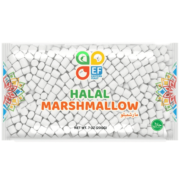 Eastern Feast- Mini Halal Marshmallows, Soft & Fluffy Bite-Size Candy, 7 oz (200 Grams)