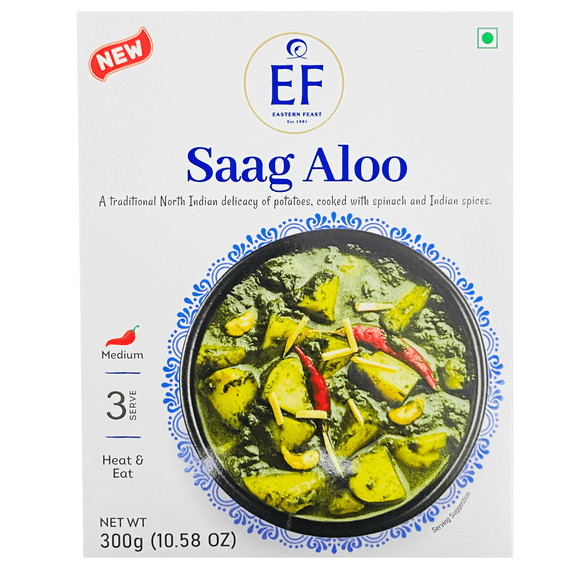 Eastern Feast - Ready to Eat Vegetarian Meals, 10.58 oz (Saag Aloo) 10 PACK.