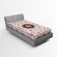 thumbnail image 1 of Ambesonne Eastern Fitted Sheet, Classic Floral Details, Twin Size, Coral Jade Green, 1 of 2