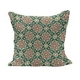 thumbnail image 1 of Eastern Fluffy Throw Pillow Cushion Cover, Vintage Mosaic Design of Florets Zigzag Borders Oval Details, Decorative Square Accent Pillow Case, 18" x 18", Forest Green Pale Pink, by Ambesonne, 1 of 5