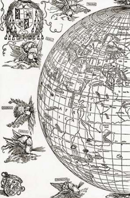 Eastern Hemisphere Of The Terrestial Globe Canvas Art - Albrecht Durer (12 x 18)