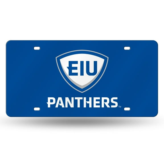 Eastern Illinois Fighting Panthers Blue Mirrored Laser Cut License Plate Laser Tag