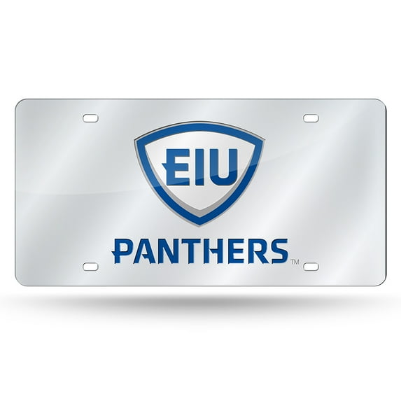 Eastern Illinois Fighting Panthers Mirrored Laser Cut License Plate Laser Tag