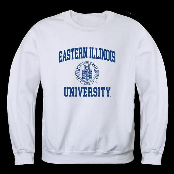 Eastern Illinois University Panthers Seal Crewneck Sweatshirt, White - Small
