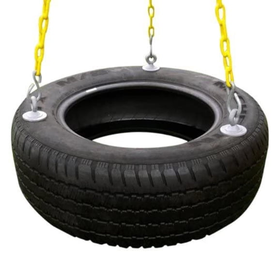 Eastern Jungle Gym 3 Chain Rubber Tire Swing with Adjustable Coated Chains