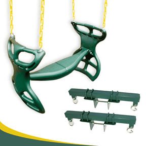 Eastern Jungle Gym Heavy-Duty Plastic Horse Glider Swing Seat Set Including Back-to-Back Glider for Two Kids and Brackets