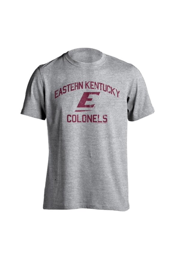 Eastern Kentucky Colonels EKU Distressed Retro Logo Athletic Heather Short Sleeve T-Shirt