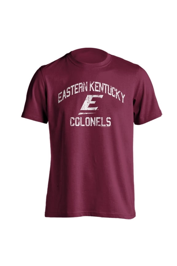 Eastern Kentucky Colonels EKU Distressed Retro Logo Maroon Short Sleeve T-Shirt