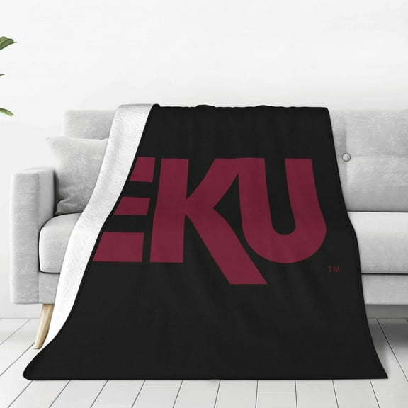 Eastern Kentucky University Logo Blanket Large Luxury Fleece Soft Anti-Static Anti-Pilling Flannel Bed Blanket