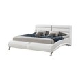 thumbnail image 1 of Jeremine Eastern King Faux Leather Bed, In White For Adults, 1 of 6