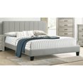 thumbnail image 1 of Eastern King Size Bed, Upholstered In Grey, No Box Spring Required Platform Bed Modern Slat Mattress Support Frame, 1 of 5