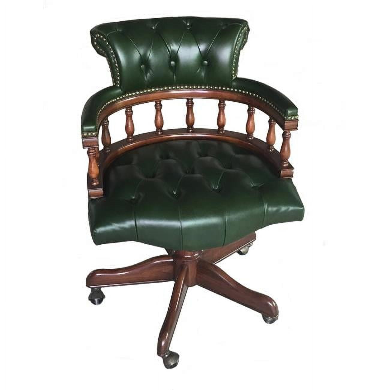 Eastern Legends ALC099GR Leather Captain Office Chair Green 26 x 29.5 x 27.5 in