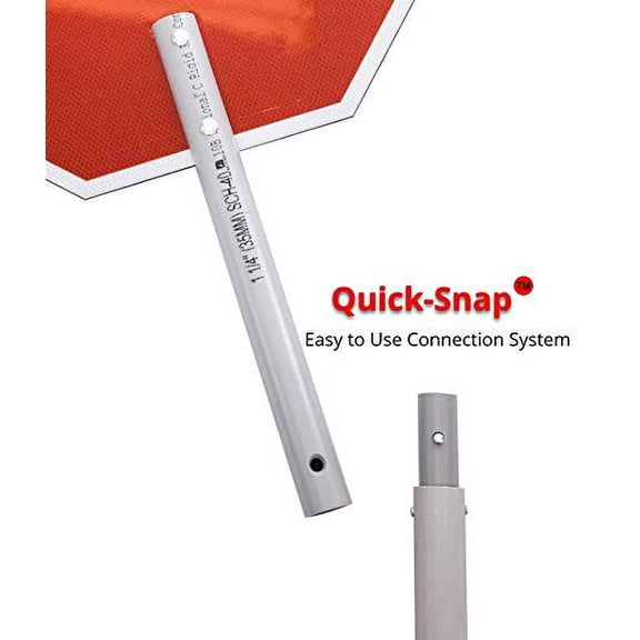 Eastern Metal Signs & Safety 18" Flagger-Helper STOP/SLOW Paddle with 60" ABS Staff, Red and White, Warning Style, Traffic Safety Equipment