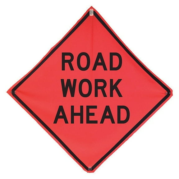 Eastern Metal Signs and Safety Road Work Ahead Traffic Sign,36" x 36" 1UBP5