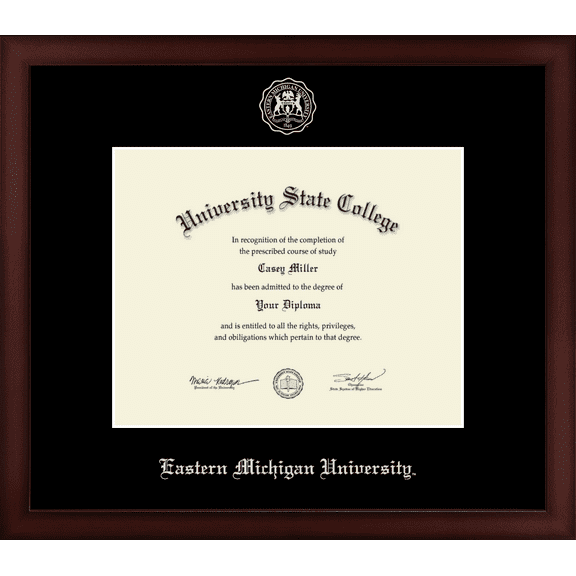 Eastern Michigan University Diploma Frame, Document Size 10" x 8"