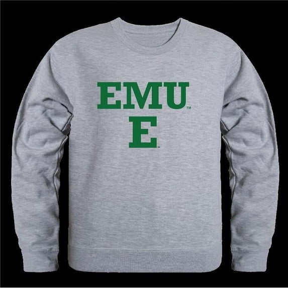 Eastern Michigan University Eagles Seal Crewneck Sweatshirt, Heather Grey - Small