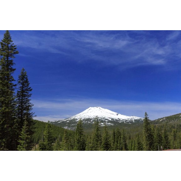 Eastern Oregon, Cascade Mountains, Deschutes NF, Mt. Bachelor, Bachelor Butte. Stratovolcano. Poster Print by Emily Wilson (18 x 24)