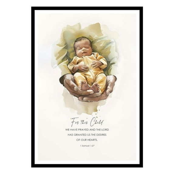 Eastern Print 1 Samuel 1:27 Wall Art, Christian Wall Art, Jesus Poster, Bible Posters, Picture Of Jesus, Modern Bible Quote, Christian Home Decor, Pictures for Living Room(UNFRAMED), 11x14
